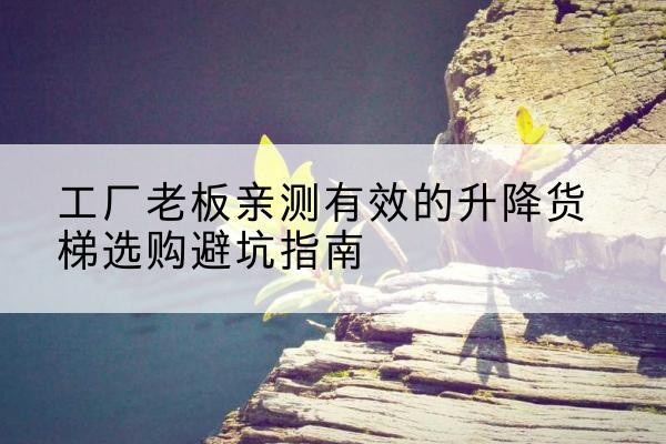 海门升降货梯怎么选-工厂老板亲测有效的升降货梯选购避坑指南