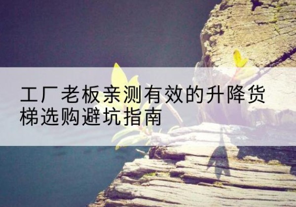 海门升降货梯怎么选-工厂老板亲测有效的升降货梯选购避坑指南